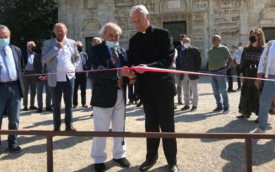 Inaugurato il restauro della scalinata della Chiesa di San Pietro Extra Moenia