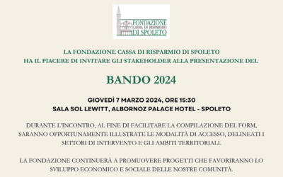 SAVE THE DATE – Presentazione Bando 2024